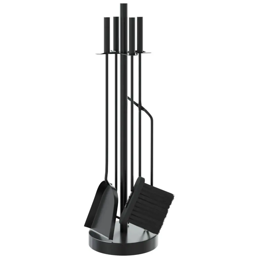Black Steel Fireplace Tool Set
