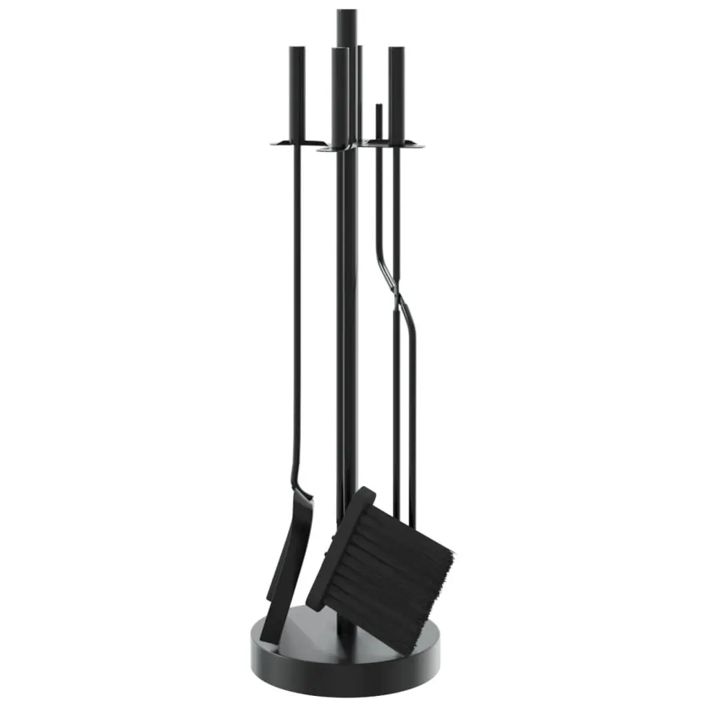 Black Steel Fireplace Tool Set