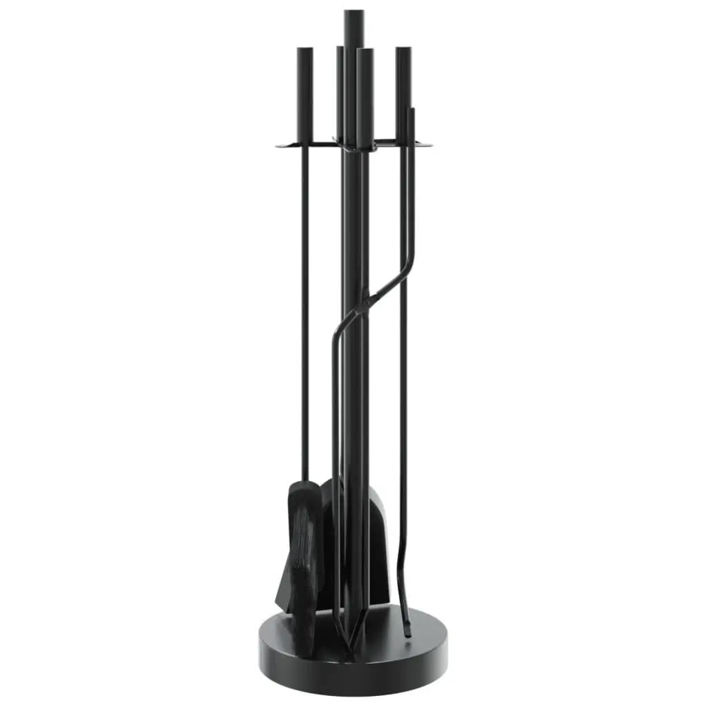 Black Steel Fireplace Tool Set