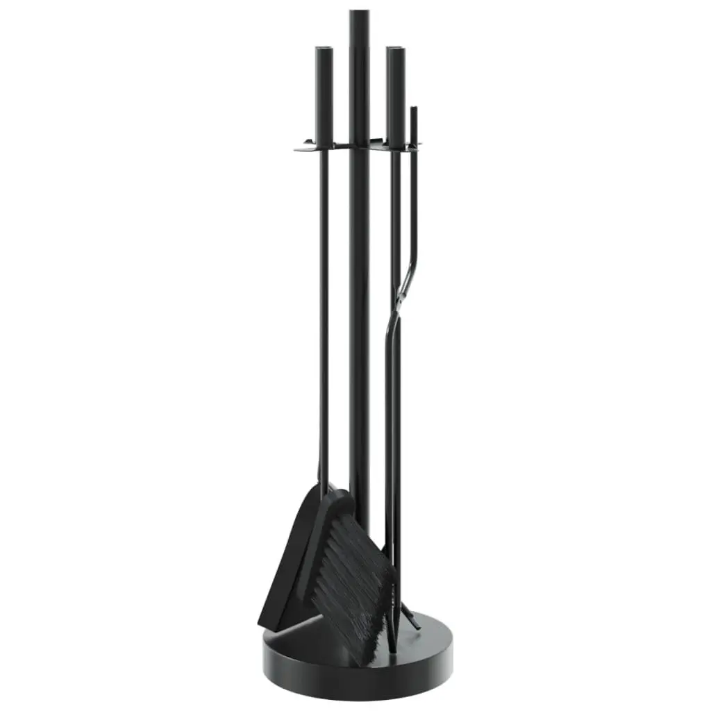 Black Steel Fireplace Tool Set