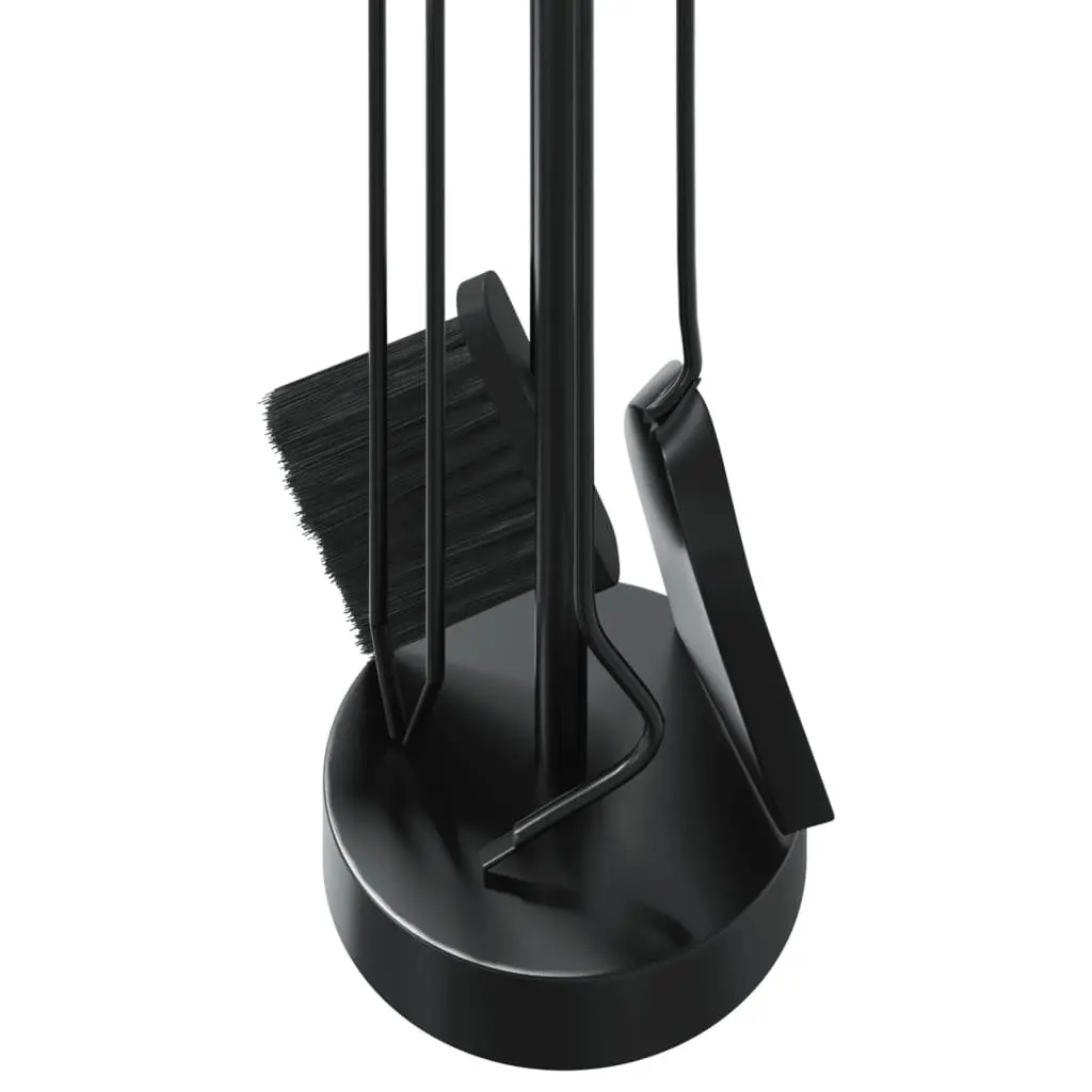 Black Steel Fireplace Tool Set
