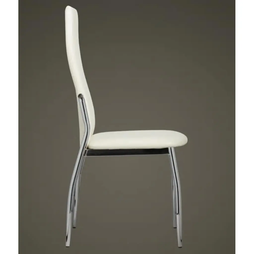 Dining Chairs Set of 6 High Back White Kitchen Room Seating