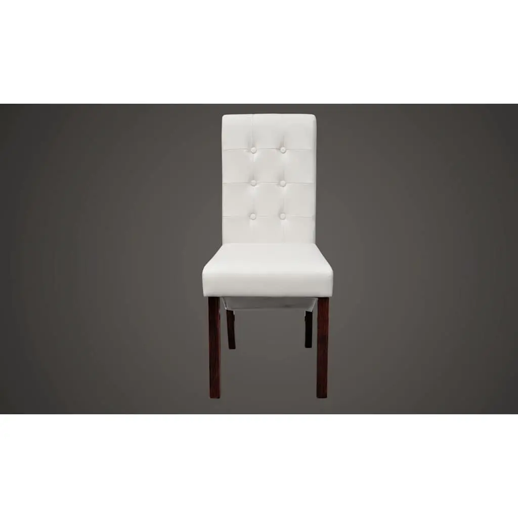 Dining Chairs Set of 4 Ergonomic Kitchen Seat Padded Backrest White Faux Leather