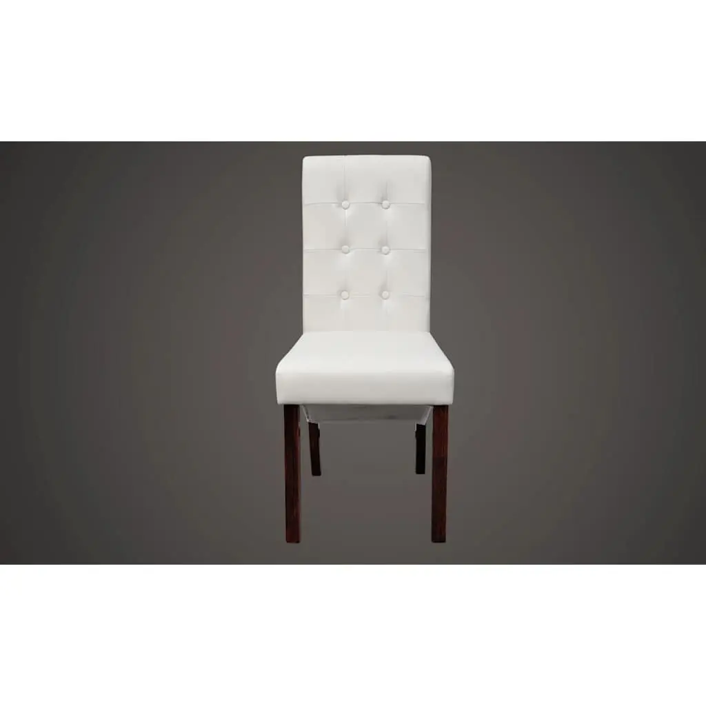 Dining Chairs Set of 6 Ergonomic Kitchen Seating White Faux Leather