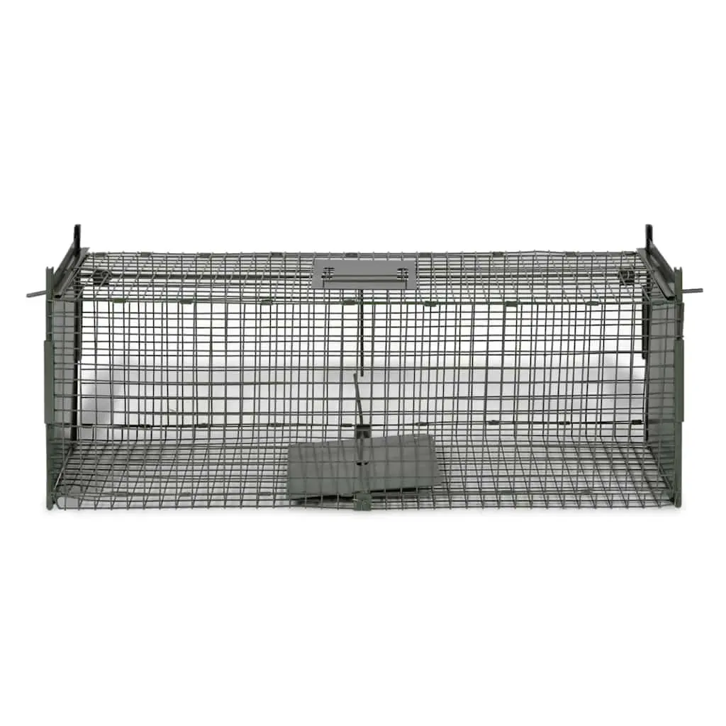 Live Animal Trap Cage 2 Door Green Foldable Handle Pest Control Outdoor