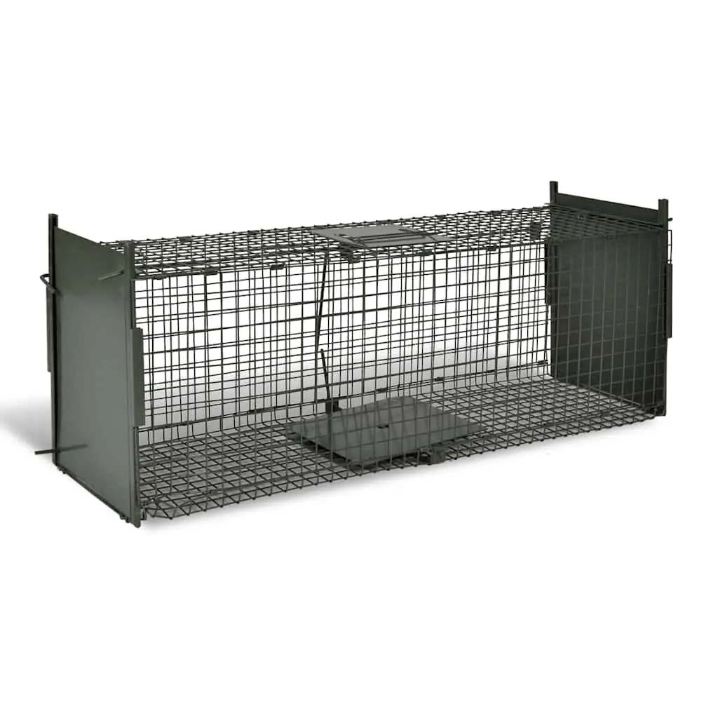 Live Animal Trap Cage 2 Door Green Foldable Handle Pest Control Outdoor