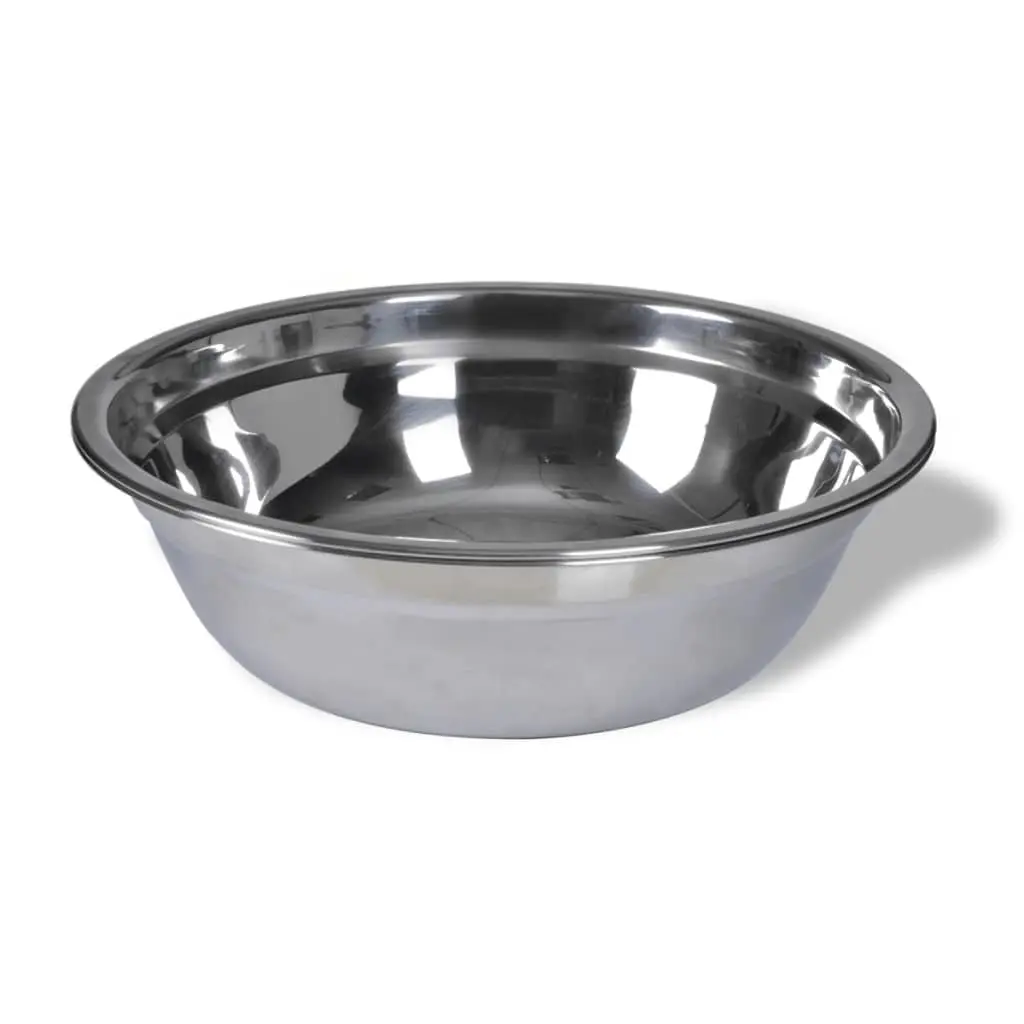 Double Diner Pet Feeding Stand Adjustable Height 2 Bowls Silver