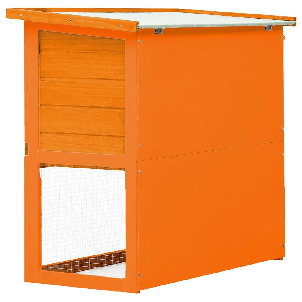 Outdoor Rabbit Hutch Small Animal House Pet Cage Wood 1 Door Brown