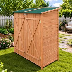 Reliable Wooden Garden Tool Shed for Essential Storage