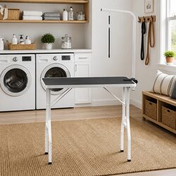 Reliable Foldable Brown Grooming Table for Pets