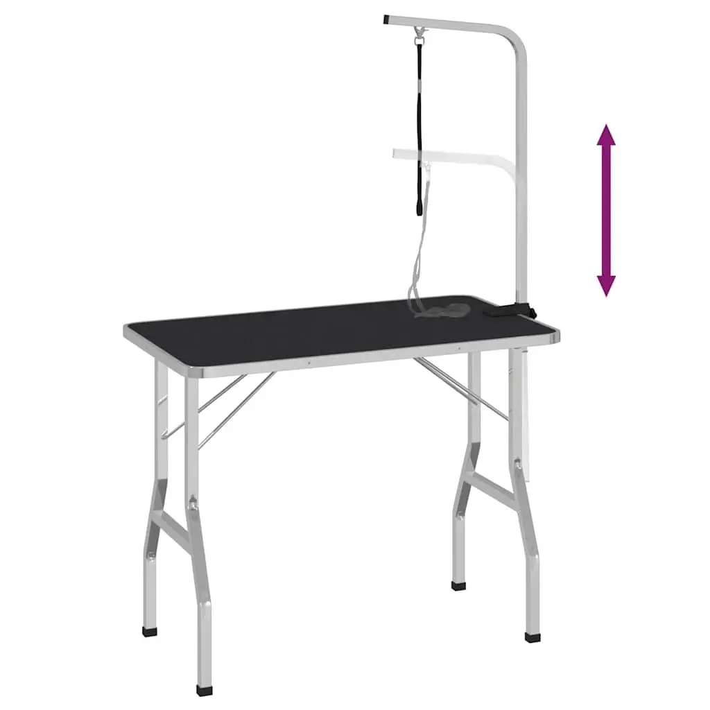 Foldable Grooming Table Adjustable Arm Loop Brown Professional Pet Grooming