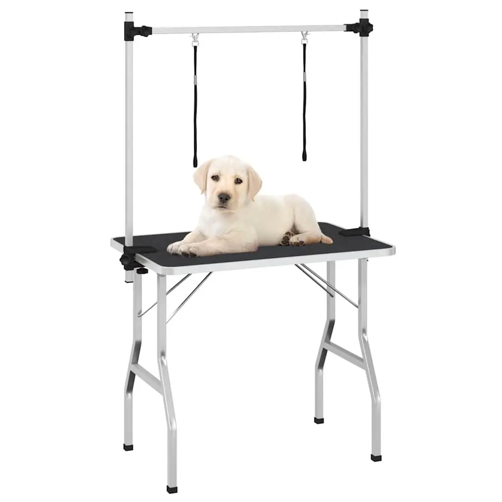 Dog Grooming Table Foldable Professional Adjustable Arm Black
