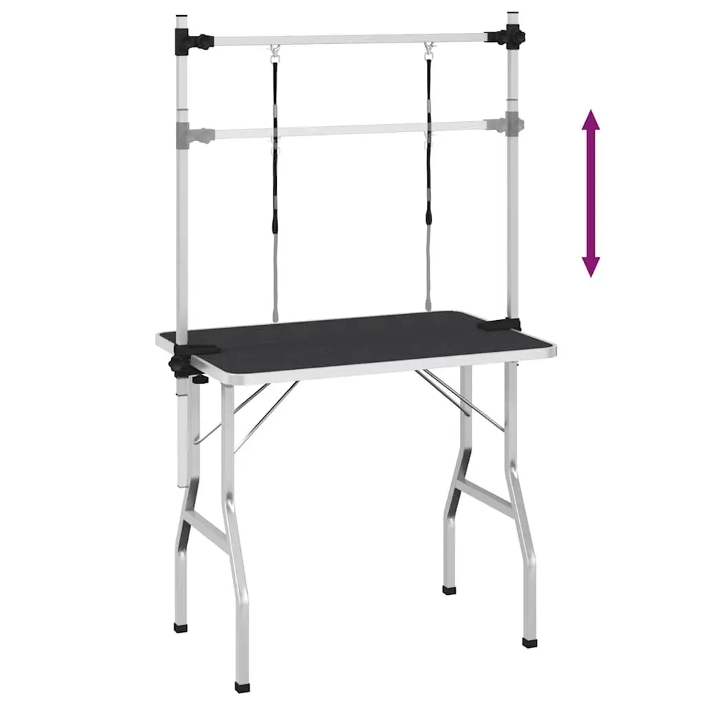 Dog Grooming Table Foldable Professional Adjustable Arm Black