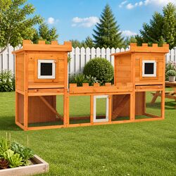 Comfort and Safety in a Double Layer Rabbit Hutch