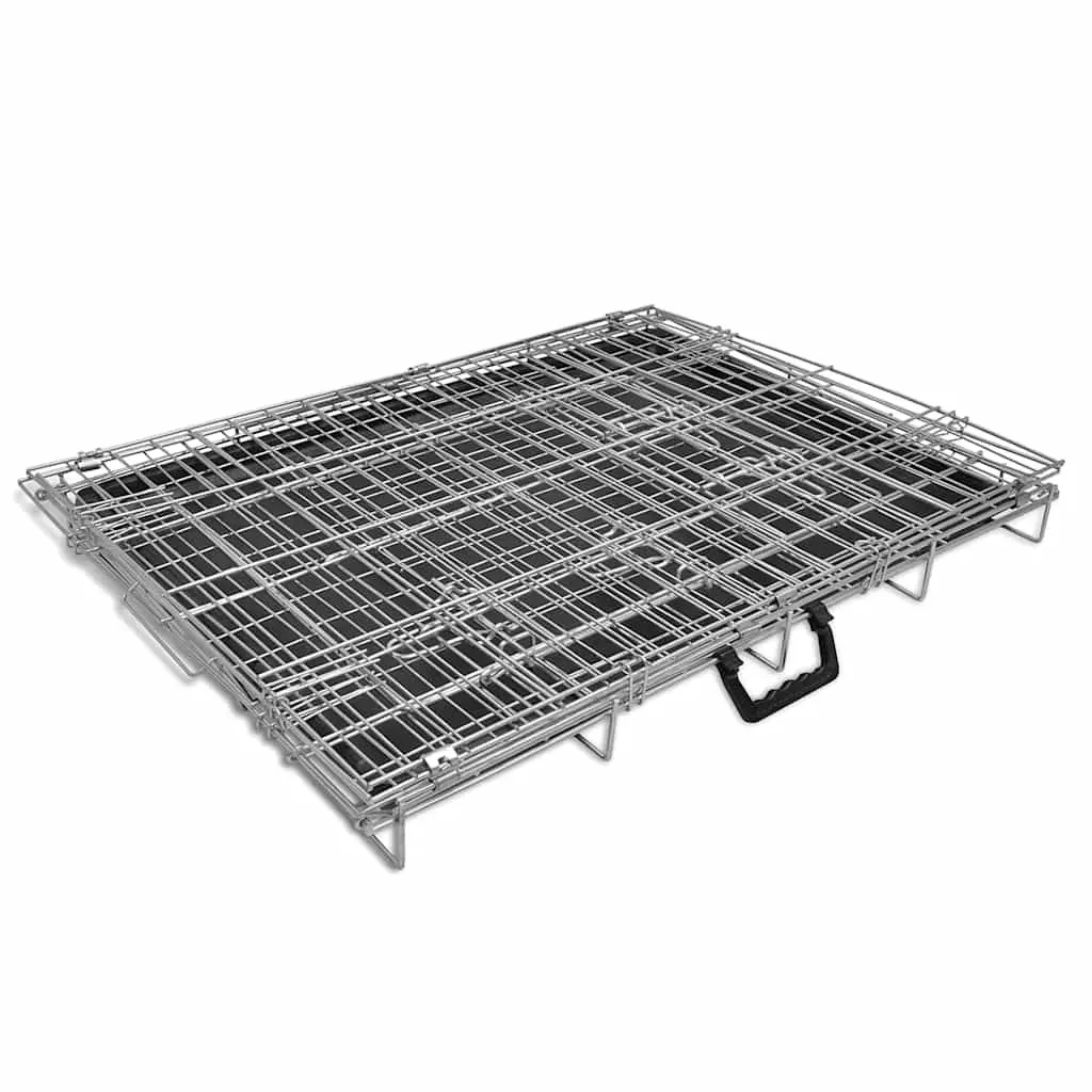 Foldable Metal Dog Bench M Training Portable Black Crate Cage Pet Enclosure