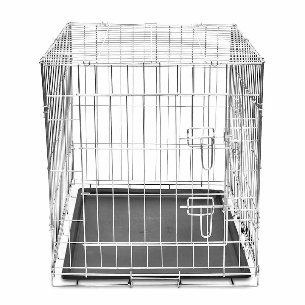 Large Black Portable Foldable Dog Crate Training Metal Bench