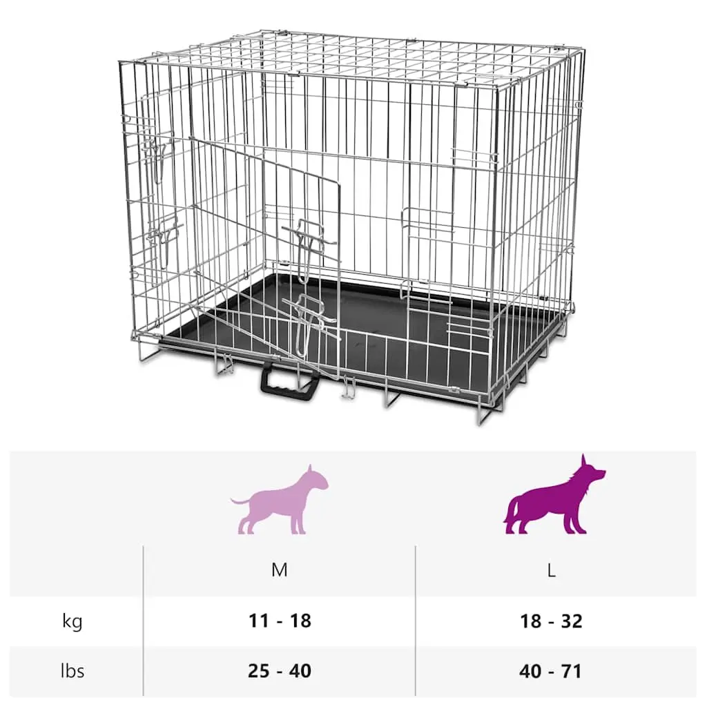 Large Black Portable Foldable Dog Crate Training Metal Bench