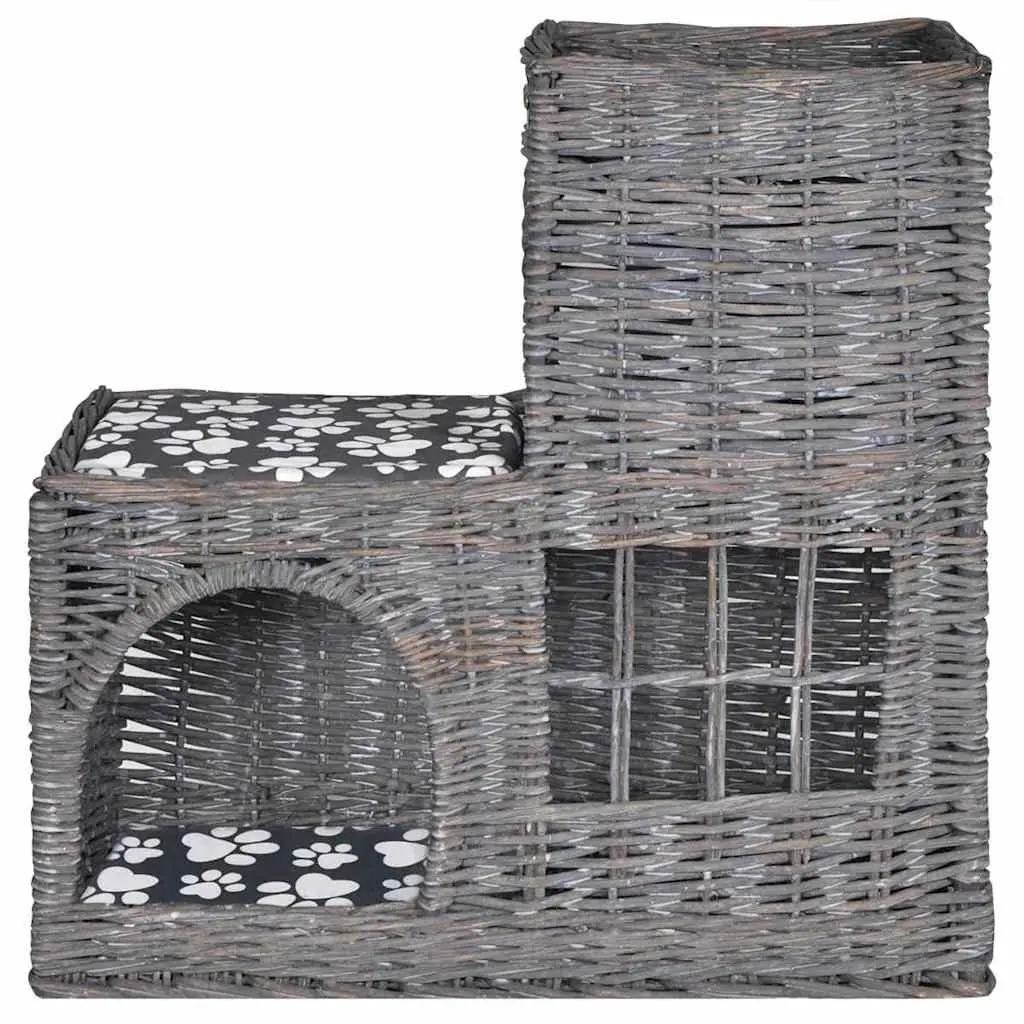 Cat Tree Pet House Bed Castle Scratching Post Cushion Grey