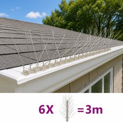 Bird & Pigeon Spikes Pest Control Repellent Set of 6 Strips 3m Garden Protection