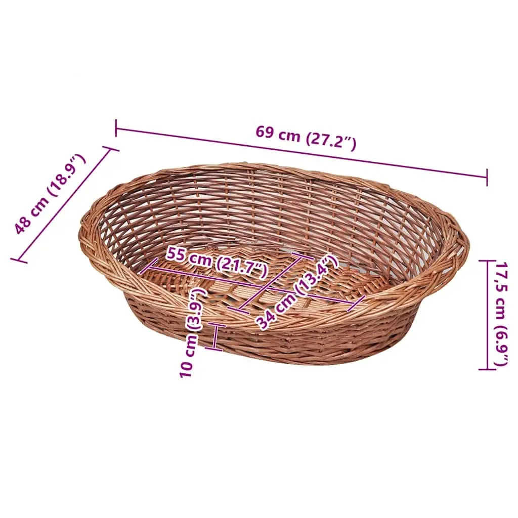 Dog Basket Pet Bed Indoor Outdoor 69cm Brown