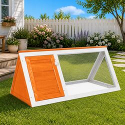 Reassuringly Durable Brown Wooden Rabbit Cage