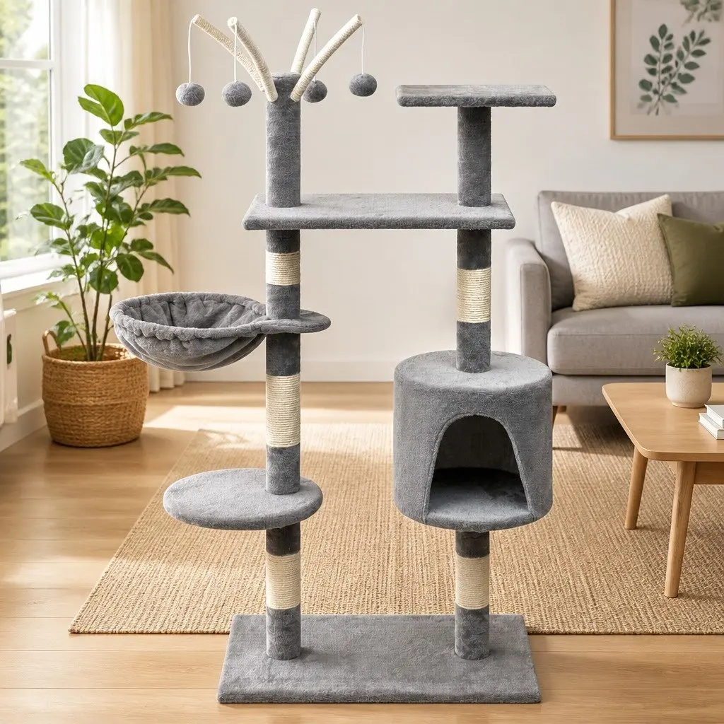 Cat Tree Multi-Level Play Centre 125cm Grey
