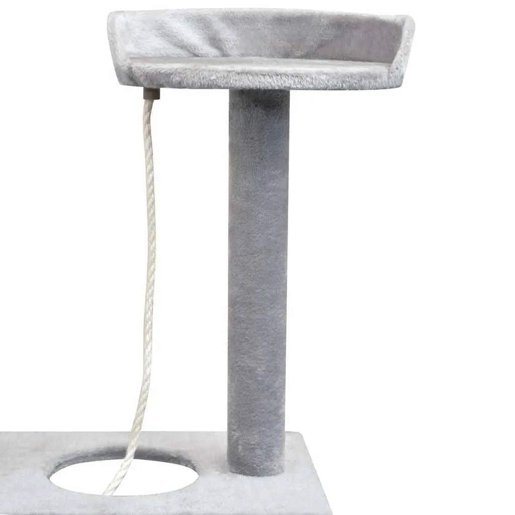 Multi-Level Cat Climbing Centre 150cm Grey Plush with Sisal Scratching Posts House and Hammock