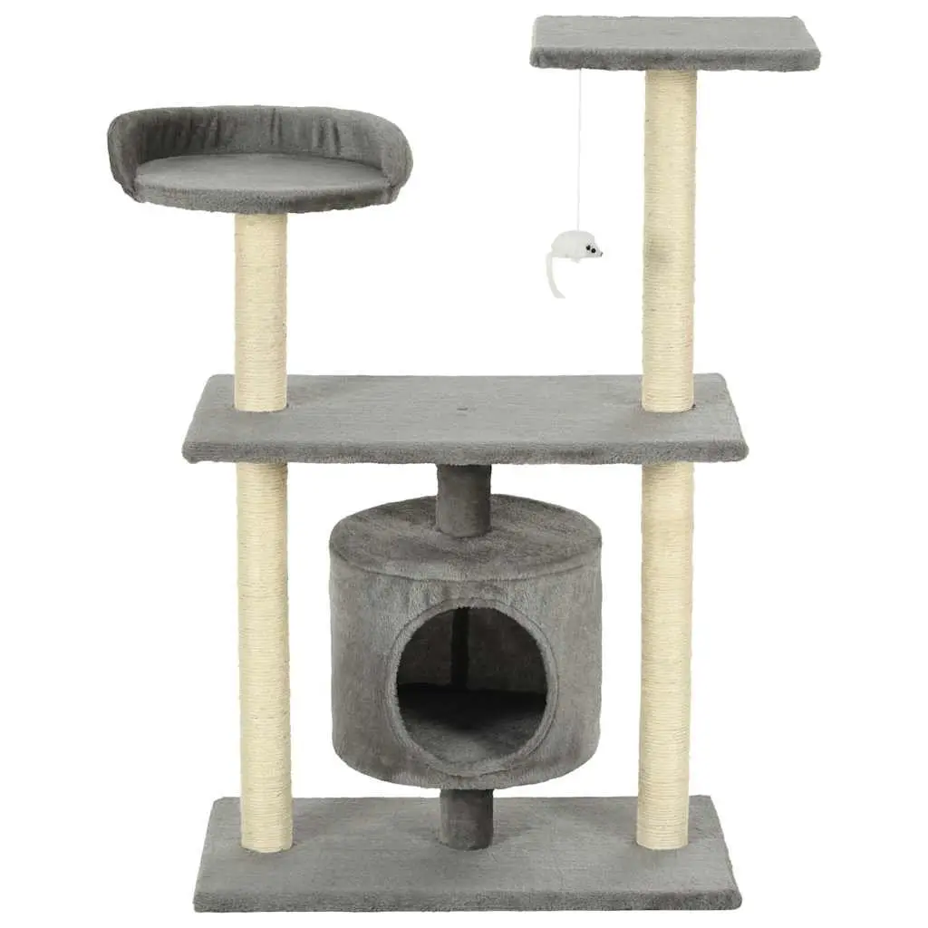 Cat Tree Multi-Level Climbing Play Centre 95cm Grey