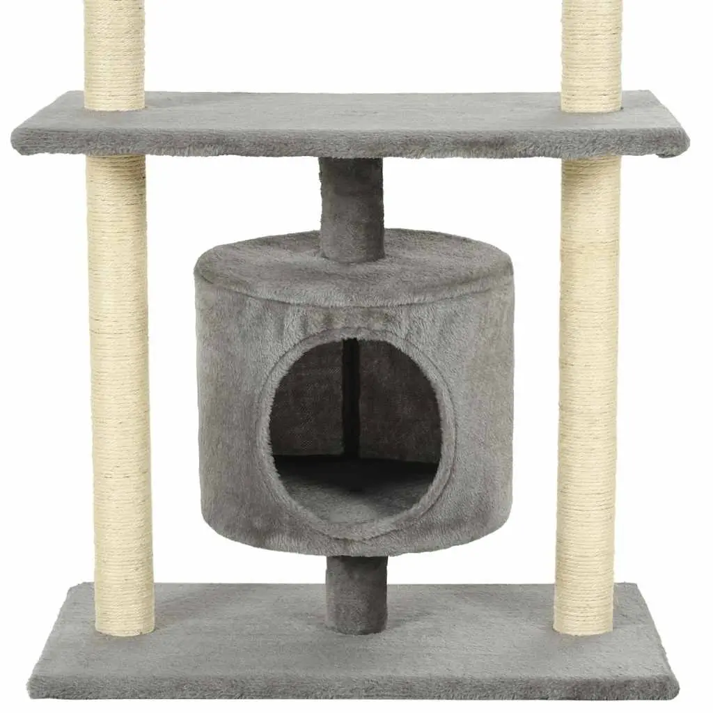 Cat Tree Multi-Level Climbing Play Centre 95cm Grey