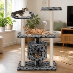 Comfortable and Reliable Grey Cat Tree