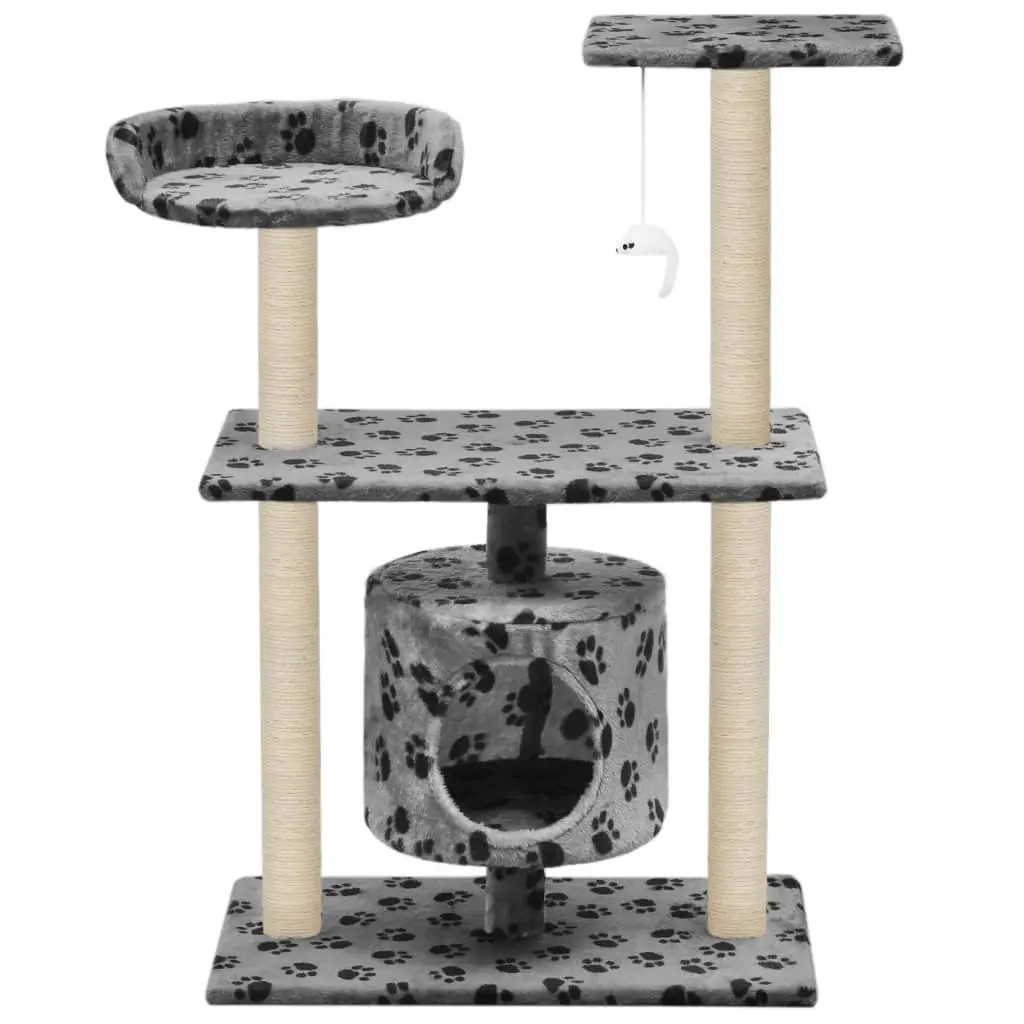 Cat Tree Multi-Level Play Centre 95cm Grey with Sisal Scratching Posts
