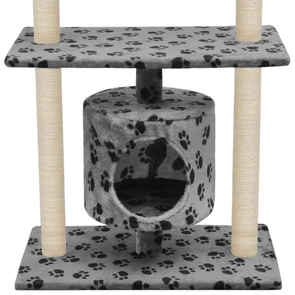 Cat Tree Multi-Level Play Centre 95cm Grey with Sisal Scratching Posts