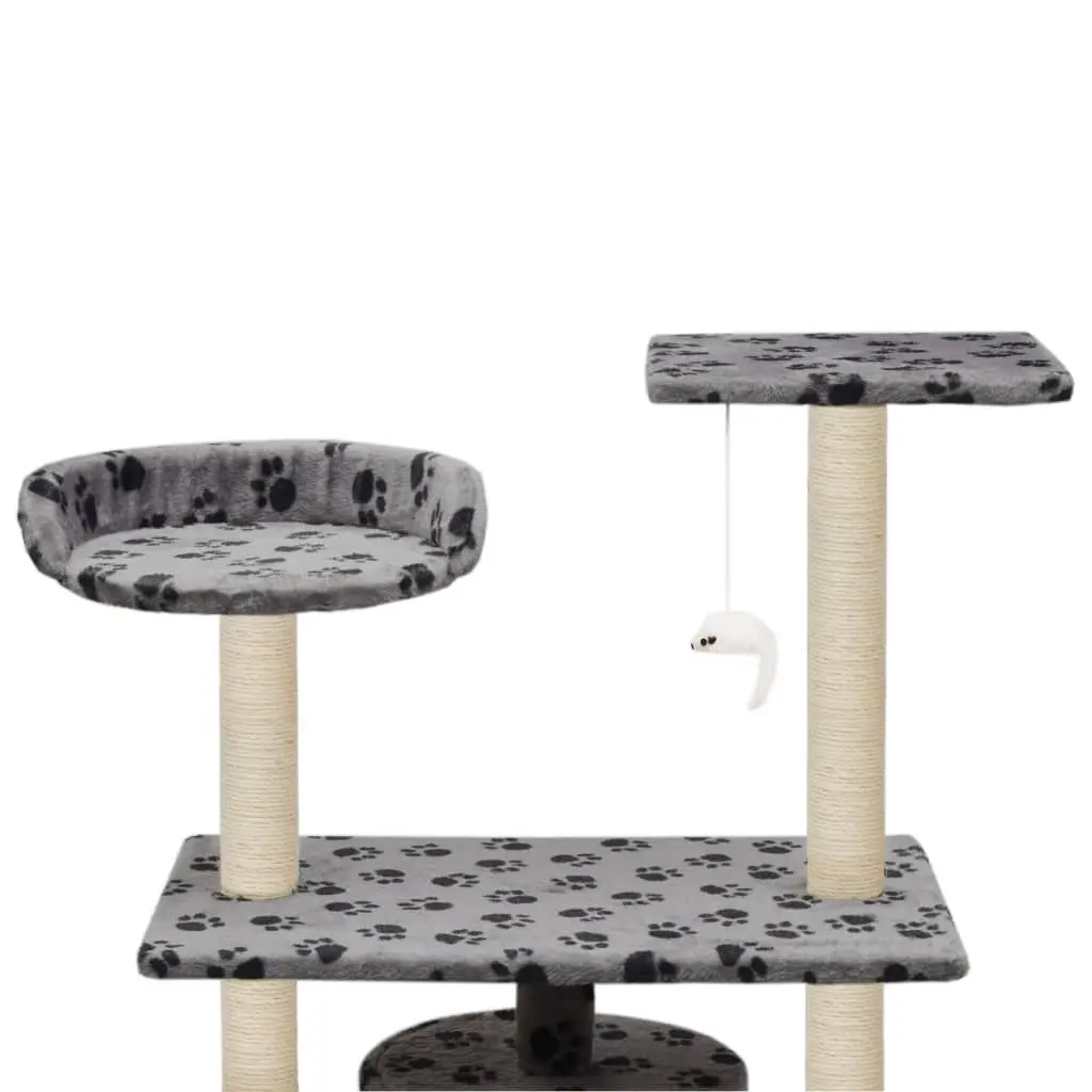 Cat Tree Multi-Level Play Centre 95cm Grey with Sisal Scratching Posts