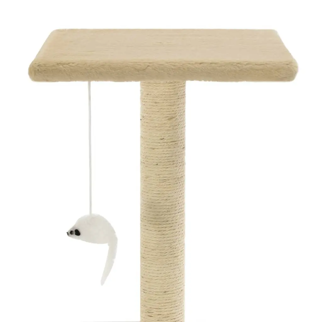 Cat Tree Multi-Level Play Centre 95cm Beige Sisal Scratching Posts House Perch