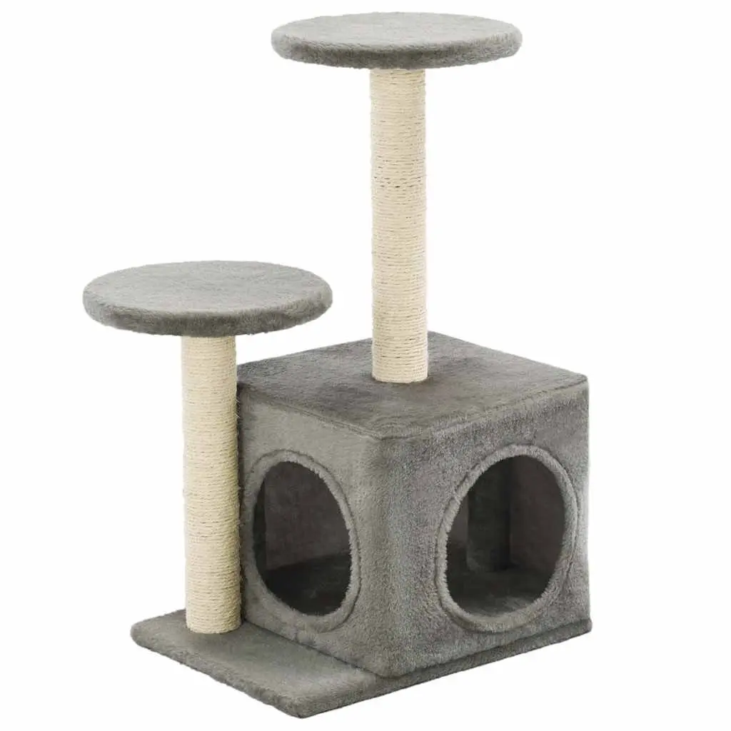 Cat Tree Scratching Posts 60cm Grey Plush Play Centre for Cats