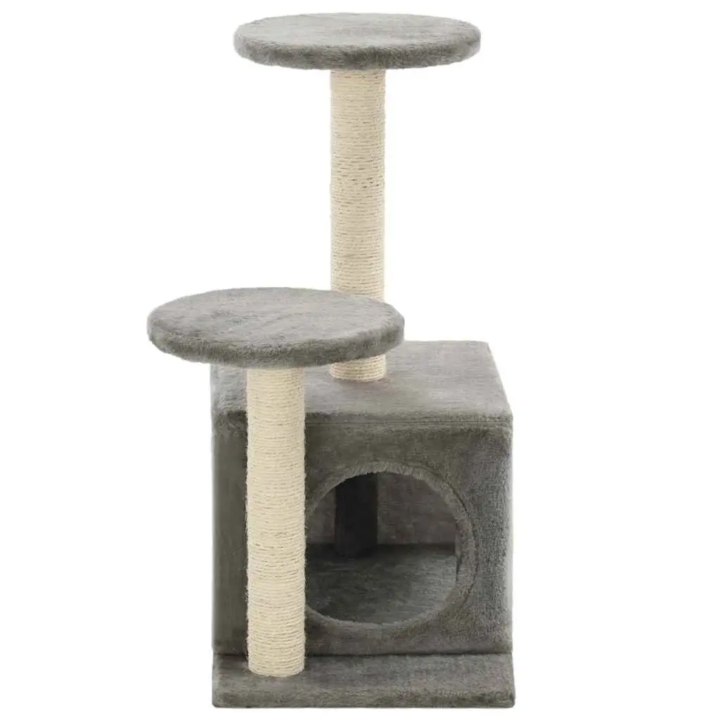 Cat Tree Scratching Posts 60cm Grey Plush Play Centre for Cats
