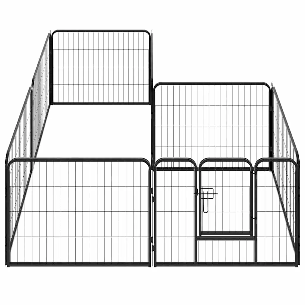 Dog Playpen 8 Panels Exercise Training 80x60cm Black