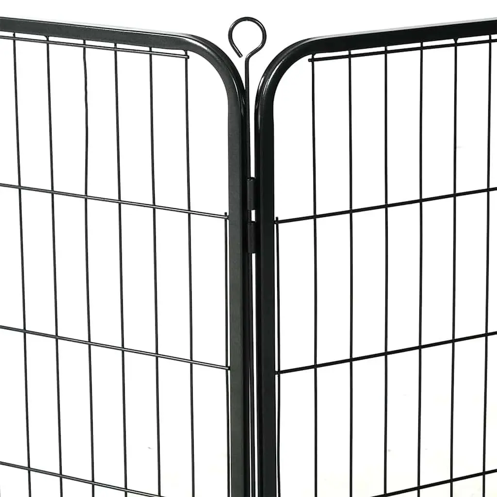 Dog Playpen 8 Panels Exercise Training 80x60cm Black