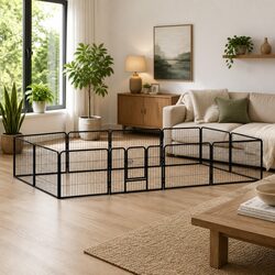 Reliable Dog Playpen with 12 Panels and Steel Frame