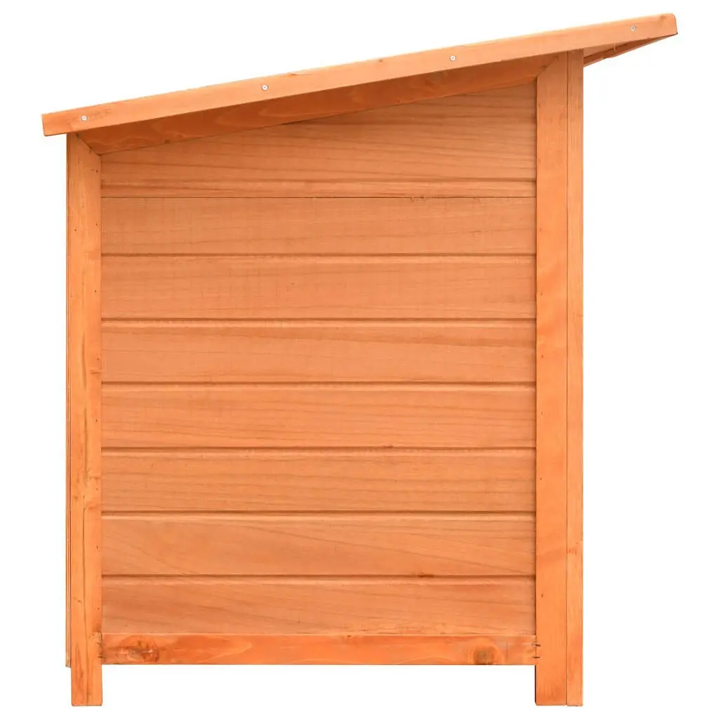 Dog House Wooden Kennel Outdoor Pet Cage 120 x 77 x 86 cm Brown