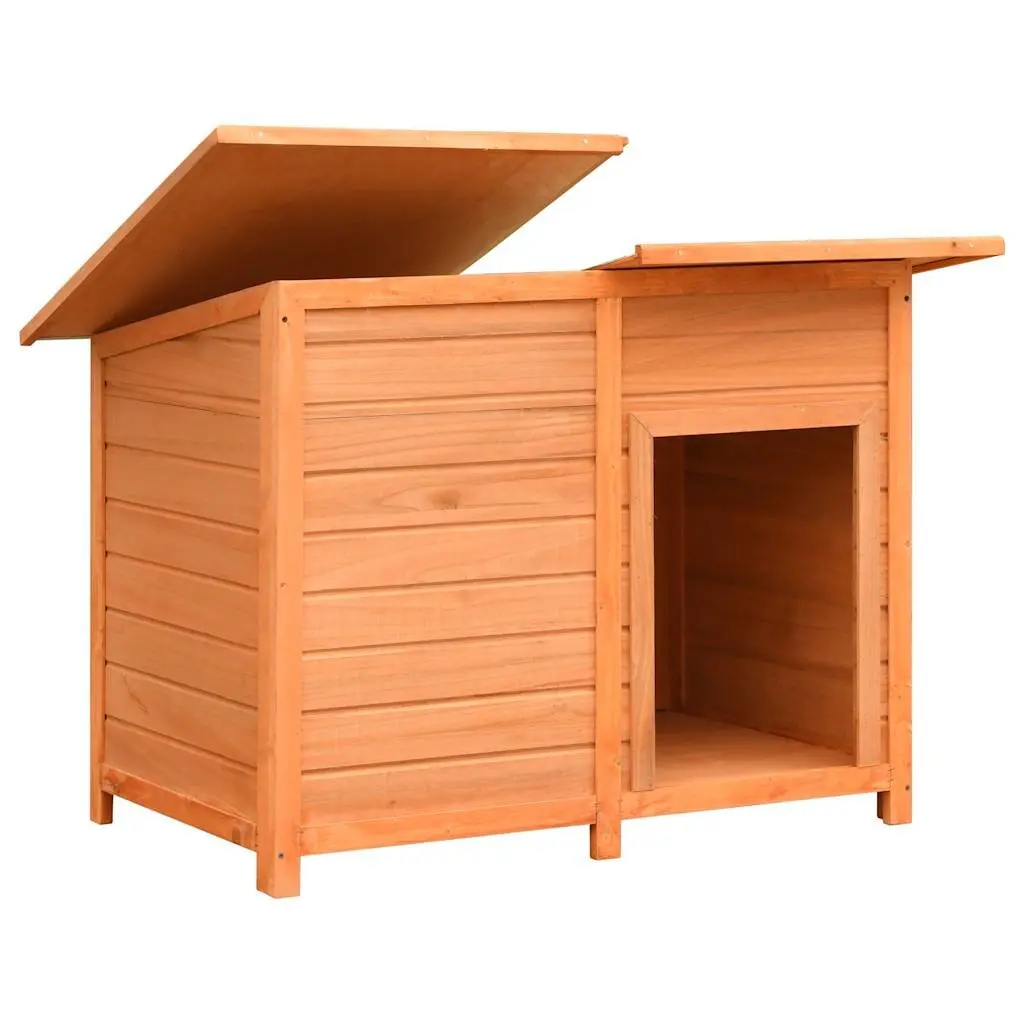 Dog House Wooden Kennel Outdoor Pet Cage 120 x 77 x 86 cm Brown