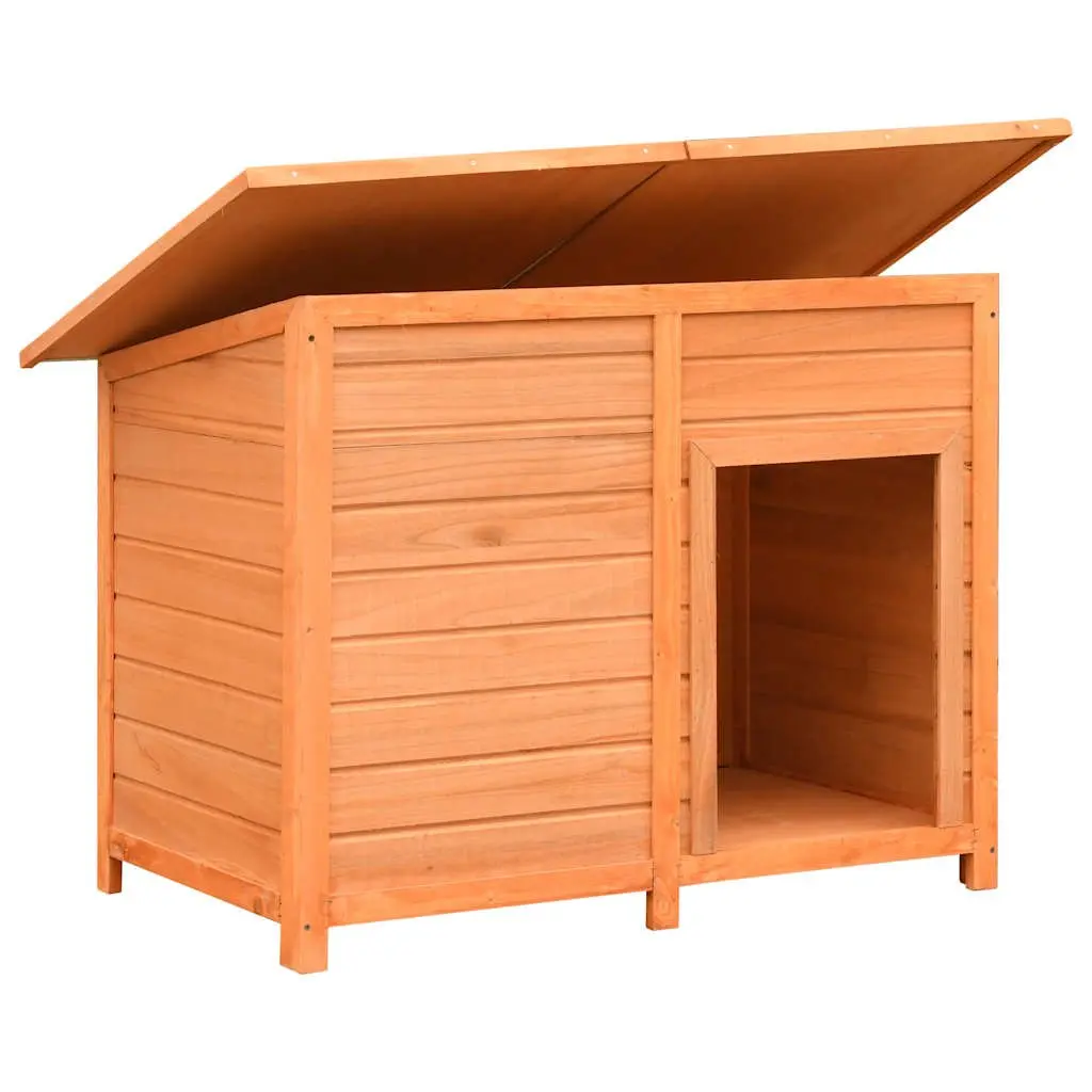Dog House Wooden Kennel Outdoor Pet Cage 120 x 77 x 86 cm Brown