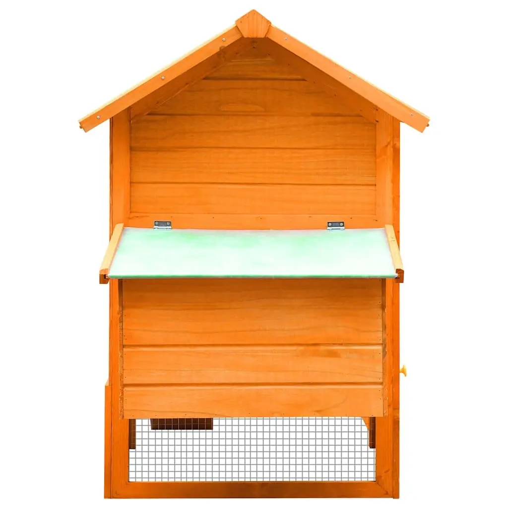 Chicken Cage Coop Hutch Wooden Hen House 170x81x110 cm Brown