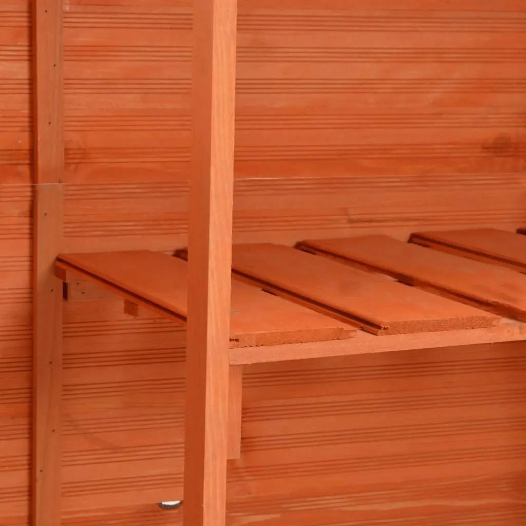 Garden Storage Shed Outdoor Tool Organiser 128 x 42 x 91 cm Brown