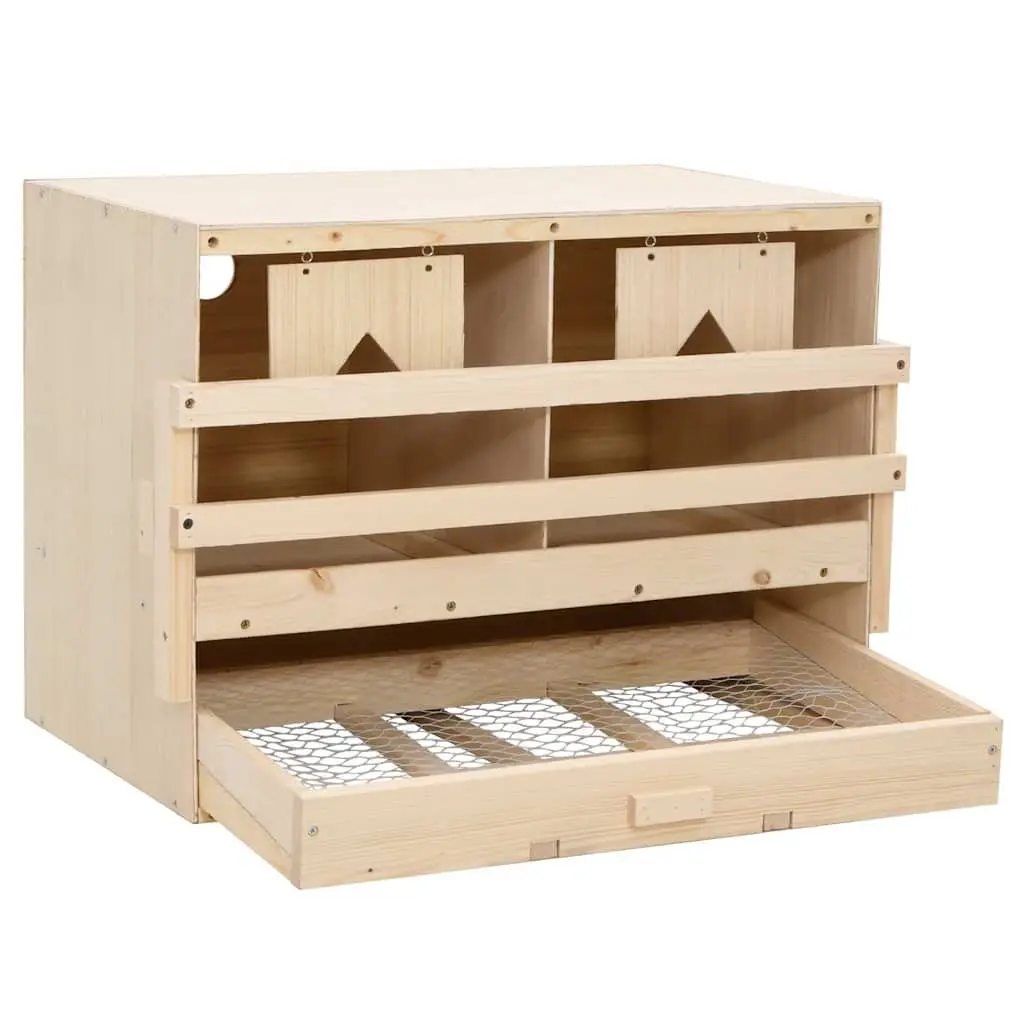 Wooden Chicken Laying Nest Box 2 Compartments for Egg Collection 63 x 40 x 45 cm