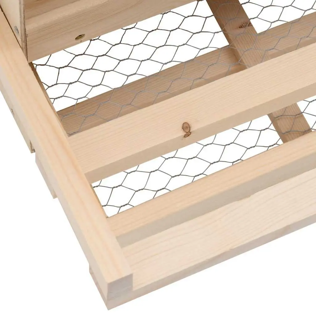 Wooden Chicken Laying Nest Box 2 Compartments for Egg Collection 63 x 40 x 45 cm