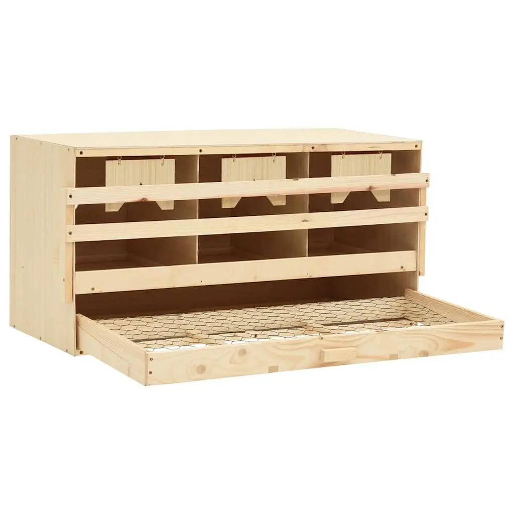 Chicken Laying Nest Box Wooden Poultry Egg Collection 3 Compartments 72 x 33 x 38 cm