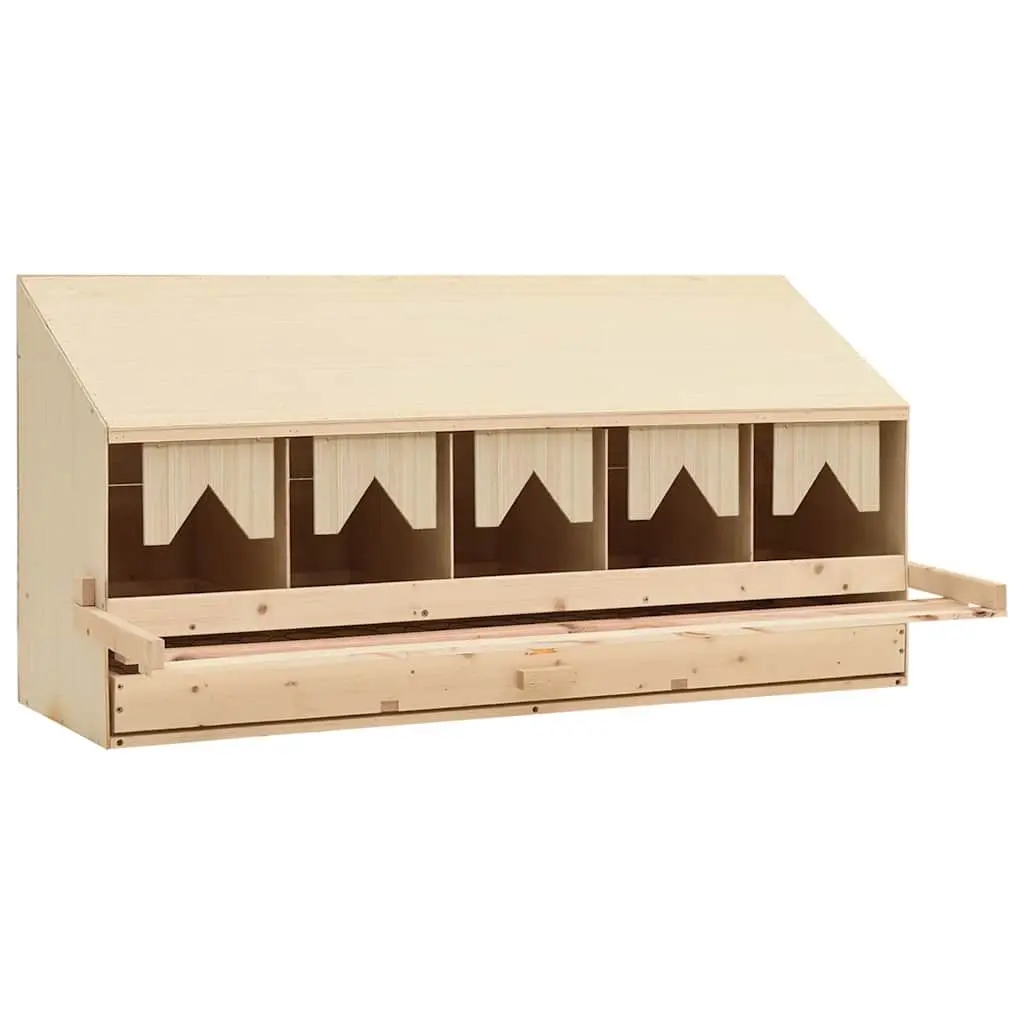 Wooden Nesting Box Chicken Laying Nest 5 Compartments Egg Collection 117x33x54cm Brown