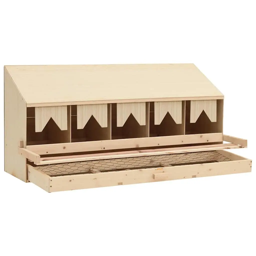 Wooden Nesting Box Chicken Laying Nest 5 Compartments Egg Collection 117x33x54cm Brown