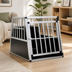 Reassuring Single Door Dog Cage for Safe Travel - 65x91x69.5 cm
